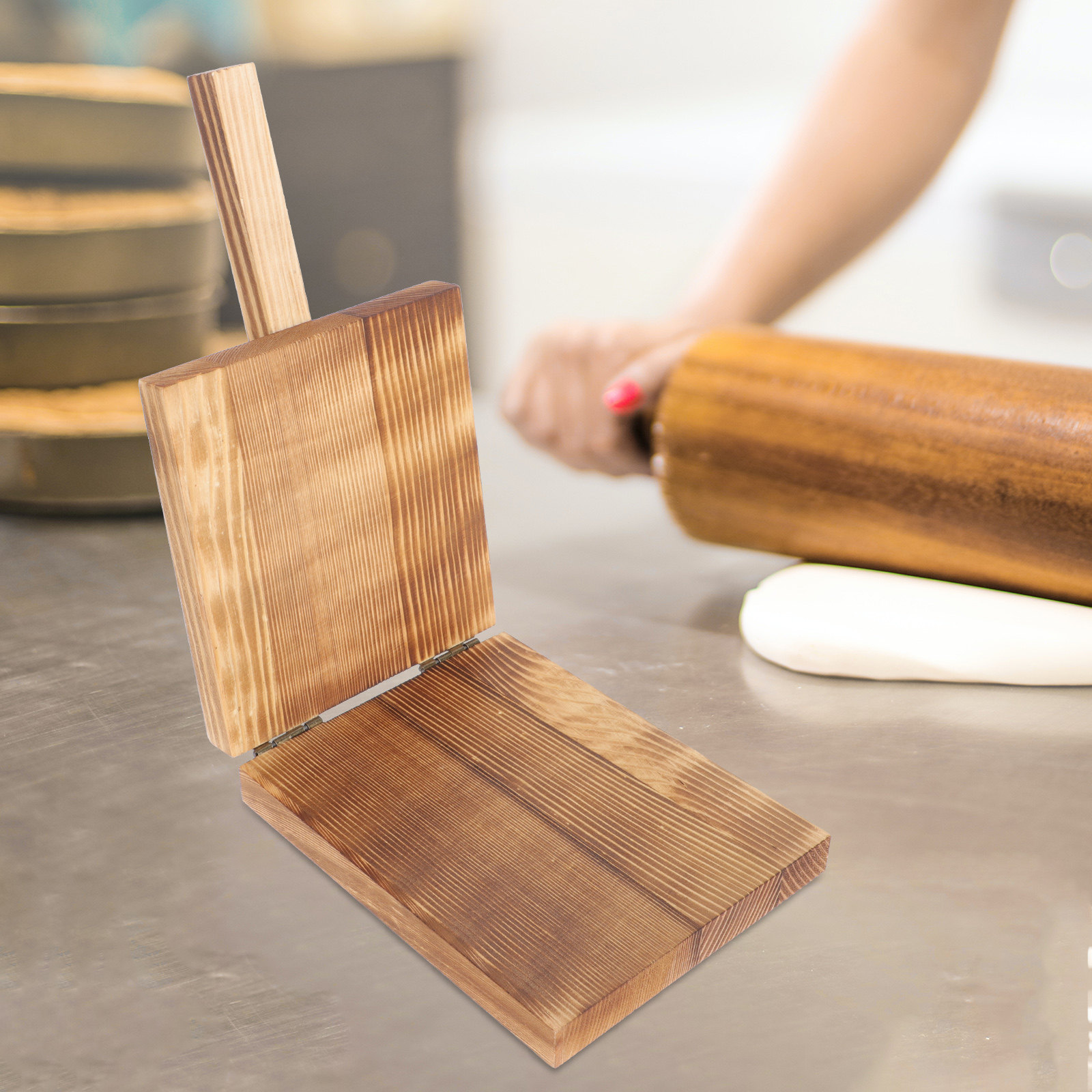 Dumpling Press Set - 1 Set Holz-Teigpresswerkzeug für Knödelhaut, Lebensmittelqualität,