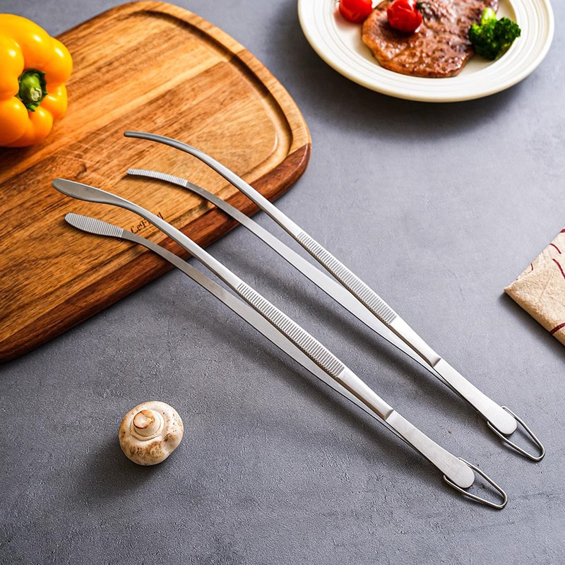 Okonomiyaki Spatula - 2-teiliges Kochpinzetten-Set aus Edelstahl, 12-Zoll-Küchen-Lebensmittelzange zum